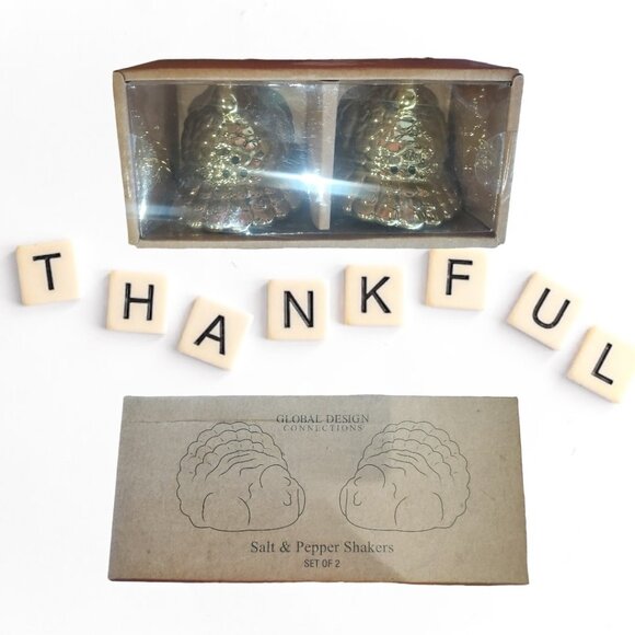 Home Essentials Gold Turkey Salt & Pepper Shaker Set - NIB - Picture 1 of 8